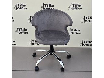 Coket Çalışma Koltuğu Krom Yonca Ayak Koyu Gri